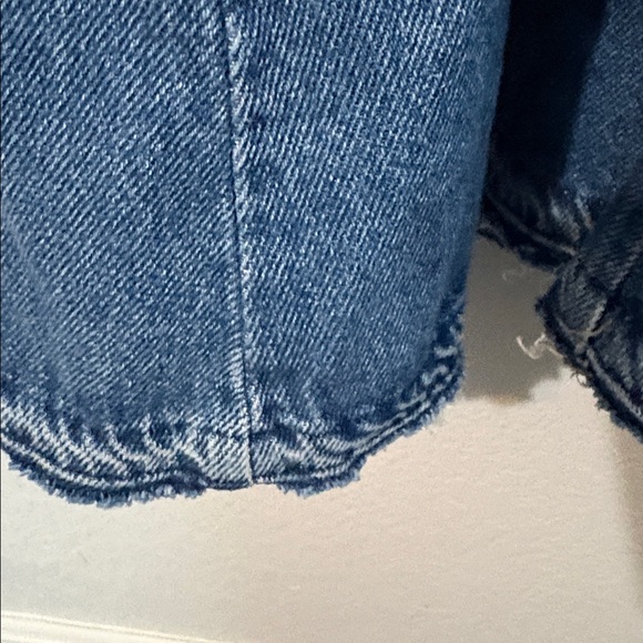 Zara Tilda Denim Long Sleeve Maxi Dress V Neck M - Picture 5 of 8